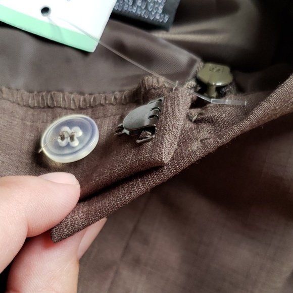 NWT Kasper Sz 8 olive green/brown pantsuit - Picture 7 of 7